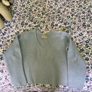 Everlane cropped sweater baby blue xs